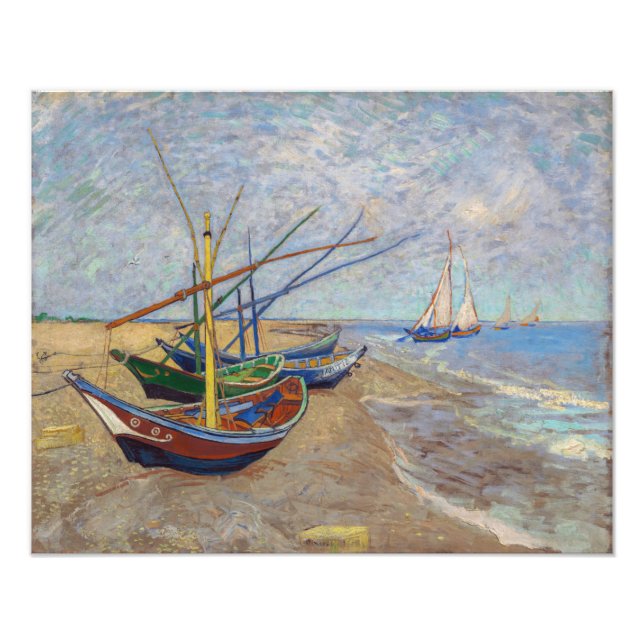 Vincent van Gogh - Fishing Boats on the Beach Photo Print (Front)