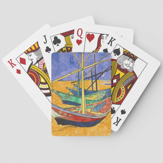 Vincent van Gogh - Fishing Boats on the Beach Poker Cards (Back)