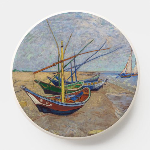 Vincent van Gogh _ Fishing Boats on the Beach PopSocket