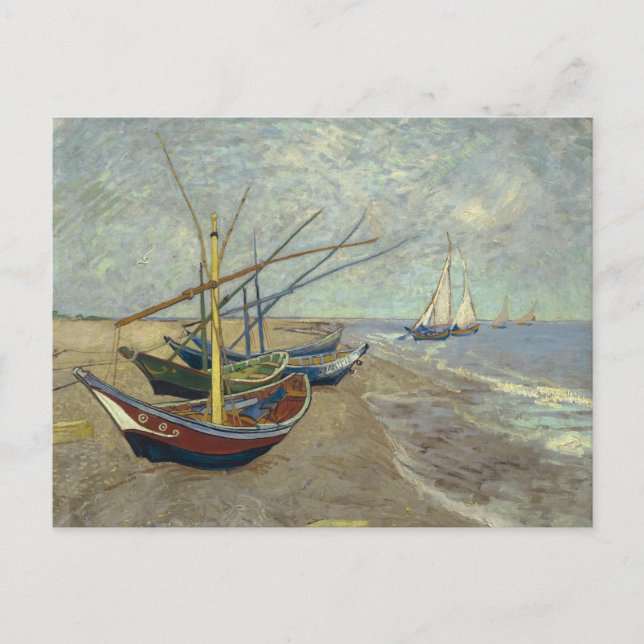 Vincent van Gogh - Fishing Boats on the Beach Postcard (Front)