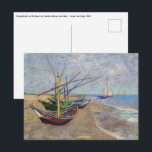 Vincent van Gogh - Fishing Boats on the Beach Postcard<br><div class="desc">Fishing Boats on the Beach at Les Saintes-Maries de la Mer - Vincent van Gogh,  1888</div>