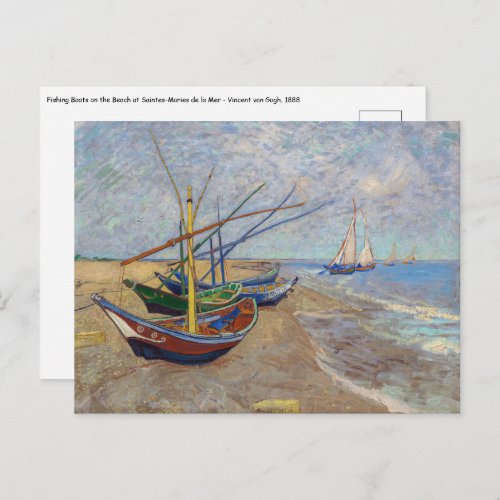 Vincent van Gogh _ Fishing Boats on the Beach Postcard