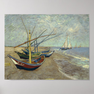 Vincent van Gogh - Fishing Boats on the Beach Poster