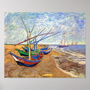 Vincent Van Gogh - Fishing Boats On The Beach Poster