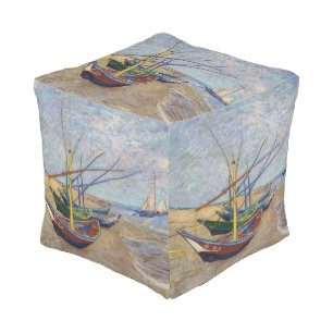 Vincent van Gogh - Fishing Boats on the Beach Pouf
