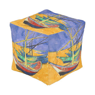 Vincent van Gogh - Fishing Boats on the Beach Pouf