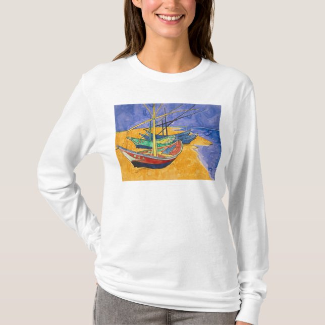 Vincent van Gogh | Fishing Boats on the Beach T-Shirt (Front)