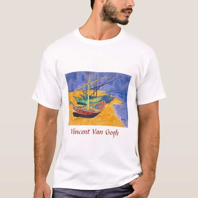 Vincent van Gogh - Fishing Boats on the Beach T-Shirt (Front)