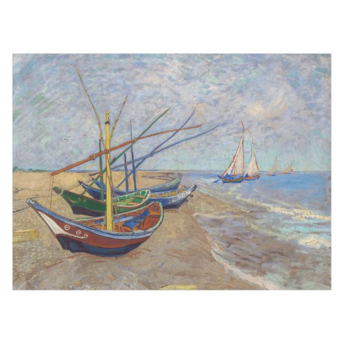 Vincent van Gogh _ Fishing Boats on the Beach Tablecloth
