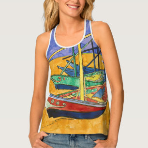 Vincent van Gogh - Fishing Boats on the Beach Tank Top