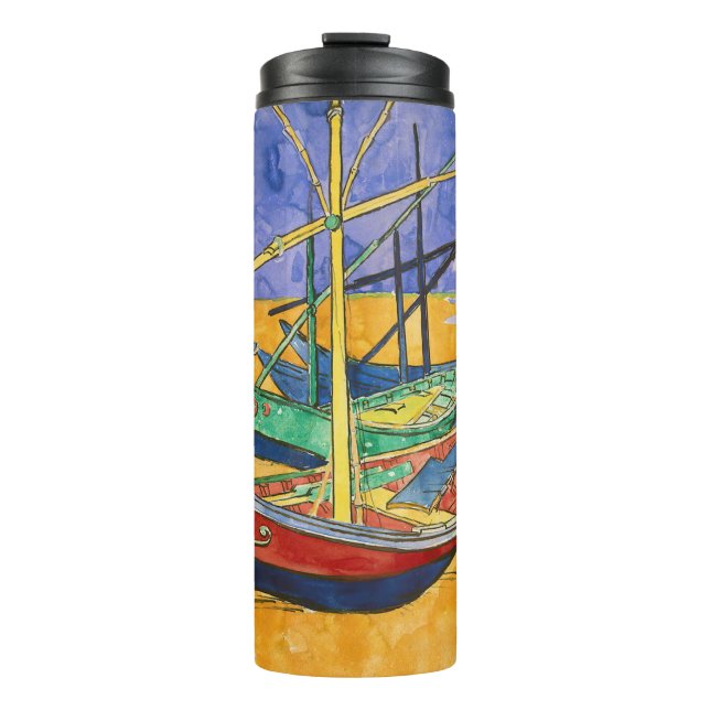 Vincent van Gogh - Fishing Boats on the Beach Thermal Tumbler (Front)