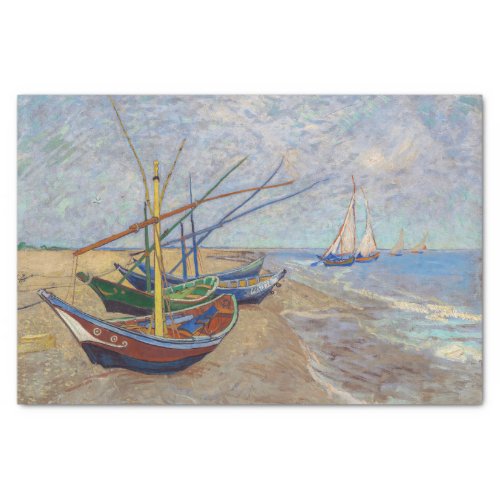 Vincent van Gogh _ Fishing Boats on the Beach Tissue Paper