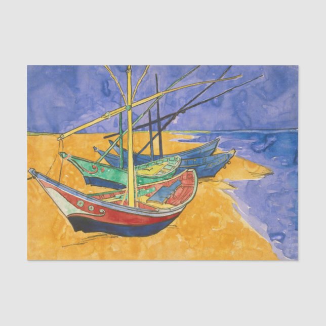 Vincent van Gogh - Fishing Boats on the Beach Tissue Paper (Front)