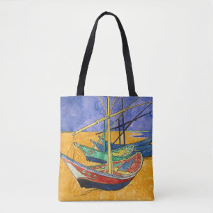 Vincent van Gogh - Fishing Boats on the Beach Tote Bag
