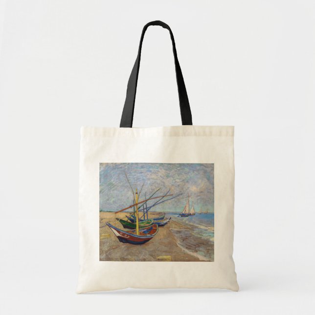 Vincent van Gogh - Fishing Boats on the Beach  Tote Bag (Front)