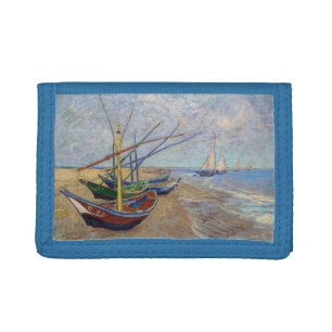 Vincent van Gogh - Fishing Boats on the Beach Tri-fold Wallet