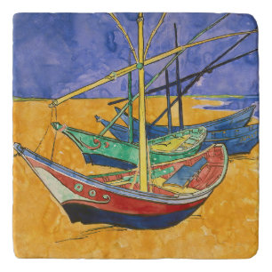Vincent van Gogh - Fishing Boats on the Beach Trivet