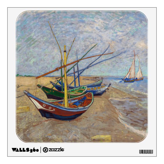 Vincent van Gogh - Fishing Boats on the Beach Wall Decal (Front)