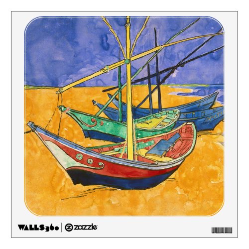 Vincent van Gogh _ Fishing Boats on the Beach Wall Decal