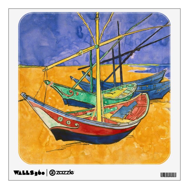 Vincent van Gogh - Fishing Boats on the Beach Wall Decal (Front)