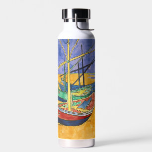 Vincent van Gogh - Fishing Boats on the Beach Water Bottle