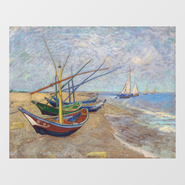 Vincent van Gogh - Fishing Boats on the Beach Window Cling (Sheet)