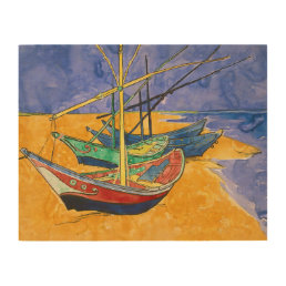Vincent van Gogh - Fishing Boats on the Beach Wood Wall Art