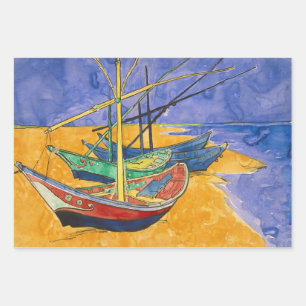 Vincent van Gogh - Fishing Boats on the Beach Wrapping Paper Sheets