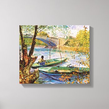 Vincent Van Gogh - Fishing In Spring Fine Art Canvas Print by ArtLoversCafe at Zazzle