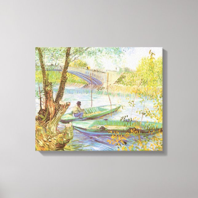 Vincent van Gogh Fishing in Spring, Pont de Clichy Canvas Print (Front)