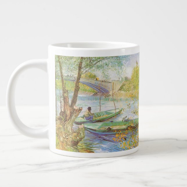 Vincent van Gogh Fishing in Spring, Pont de Clichy Giant Coffee Mug (Left)