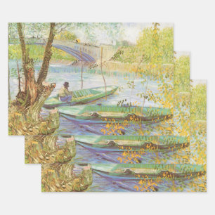 Vincent van Gogh Fishing in Spring, Pont de Clichy Wrapping Paper Sheets