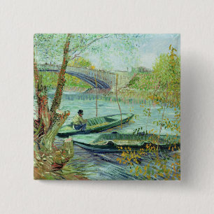 Vincent van Gogh   Fishing in the Spring Pinback Button