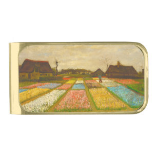 Vincent van Gogh Flower Beds in Holland Gold Finish Money Clip