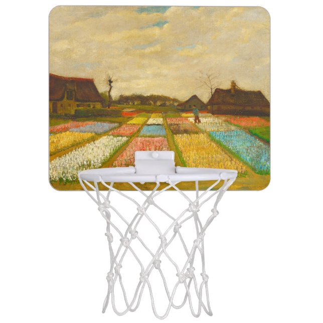 Vincent van Gogh Flower Beds in Holland Mini Basketball Hoop (Front)