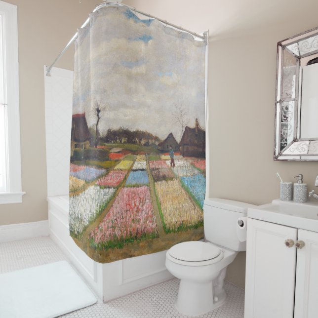 Vincent van Gogh - Flower Beds in Holland Shower Curtain (In Situ)