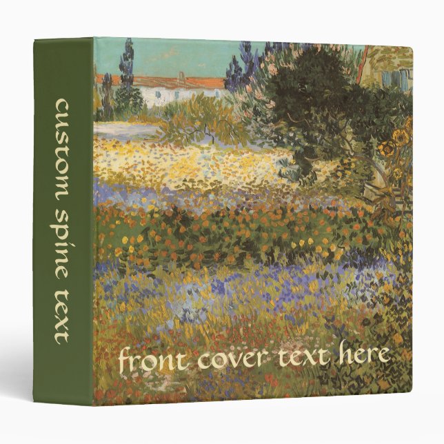 Vincent van Gogh - Flowering Garden 3 Ring Binder (Front/Spine)