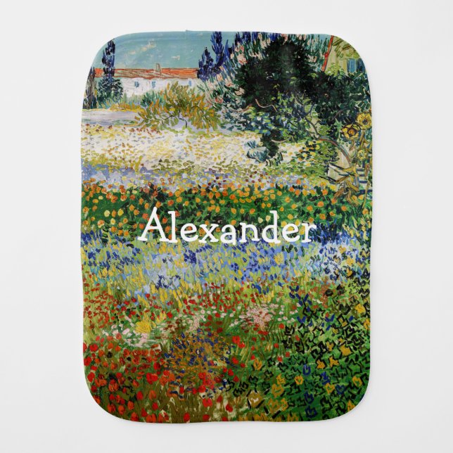 Vincent van Gogh - Flowering Garden Baby Burp Cloth (Front)