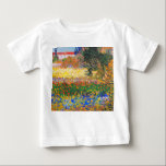 Vincent Van Gogh Flowering Garden Baby T-Shirt<br><div class="desc">Baby T-Shirt featuring Vincent van Gogh’s oil painting Flowering Garden (1853-1890). Flowers of magnificent colors—blue,  red,  yellow,  orange—decorate a dreamy garden. The best gift for lovers of Post-Impressionism and Dutch art collectors!</div>