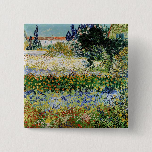 Vincent van Gogh - Flowering Garden Button (Front)