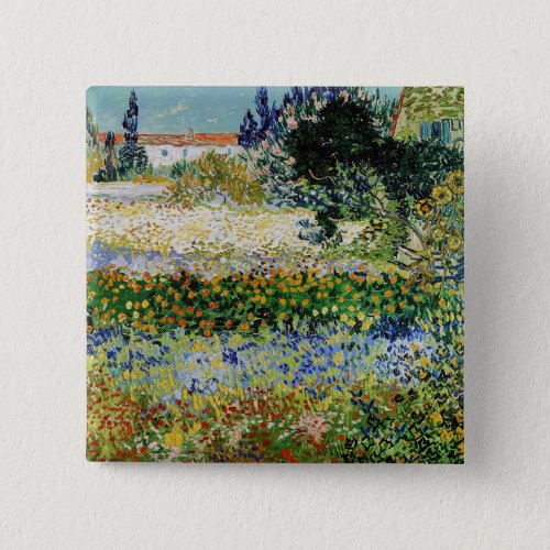 Vincent van Gogh _ Flowering Garden Button