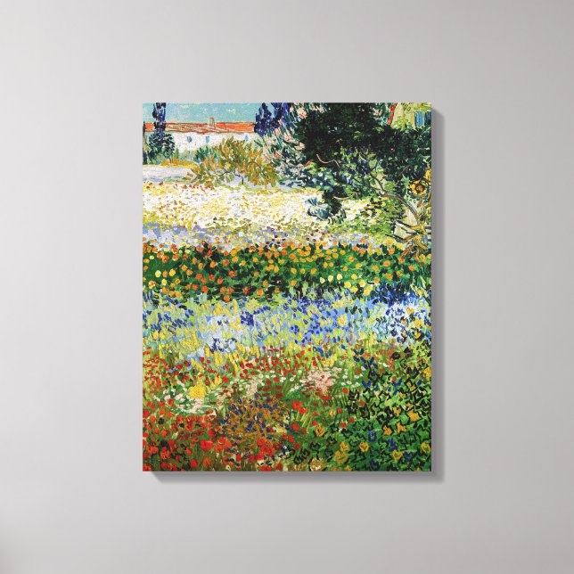 Vincent van Gogh - Flowering Garden Canvas Print (Front)