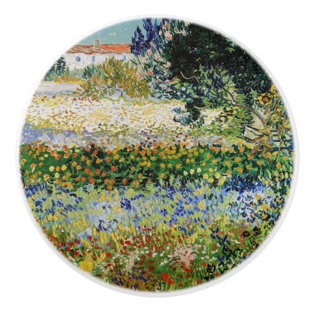 Vincent van Gogh - Flowering Garden Ceramic Knob (Front)