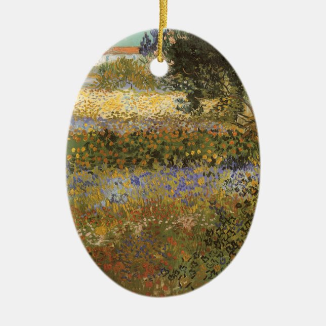 Vincent van Gogh - Flowering Garden Ceramic Ornament (Front)