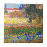 Vincent Van Gogh Flowering Garden Ceramic Tile<br><div class="desc">Ceramic Tile featuring Vincent van Gogh’s oil painting Flowering Garden (1853-1890). Flowers of magnificent colors—blue,  red,  yellow,  orange—decorate a dreamy garden. The best gift for lovers of Post-Impressionism and Dutch art collectors!</div>