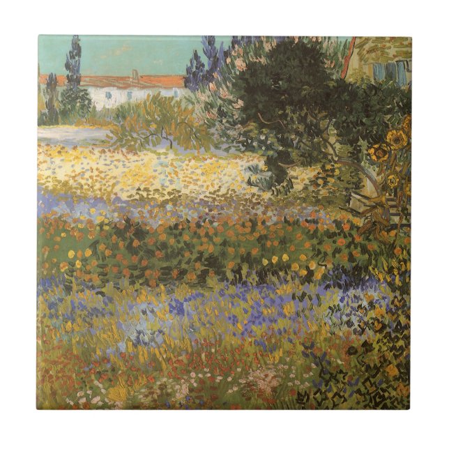 Vincent van Gogh - Flowering Garden Ceramic Tile (Front)