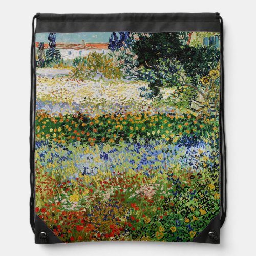 Vincent van Gogh _ Flowering Garden Drawstring Bag