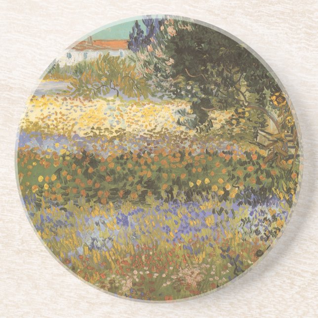 Vincent van Gogh - Flowering Garden Drink Coaster (Front)