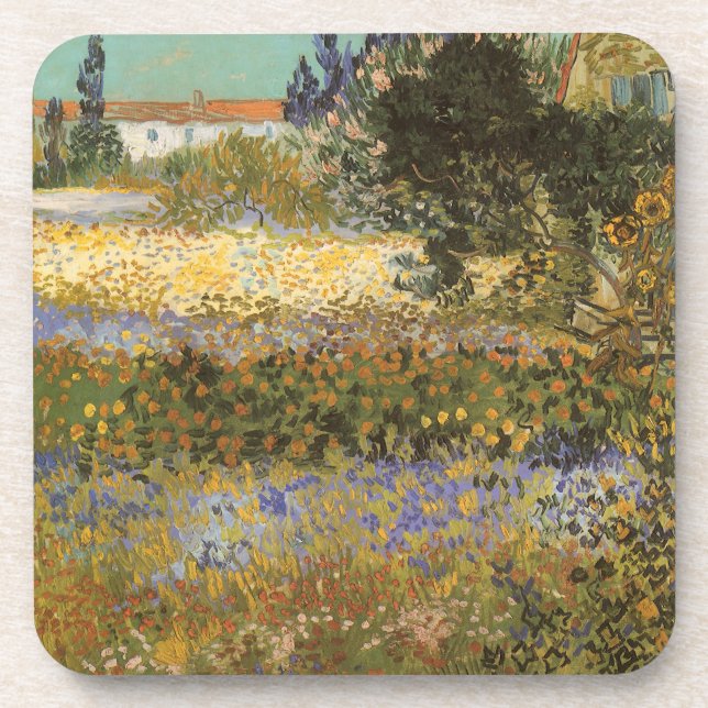 Vincent van Gogh - Flowering Garden Drink Coaster (Front)