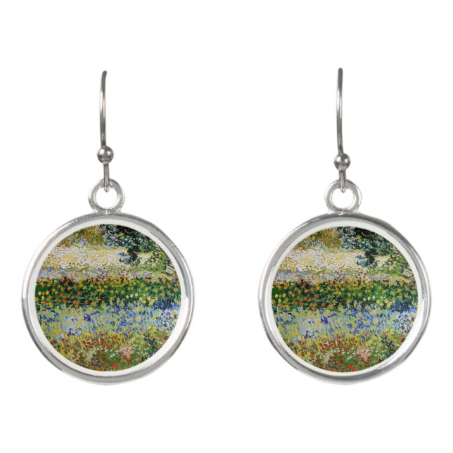 Vincent van Gogh - Flowering Garden Earrings (Front)